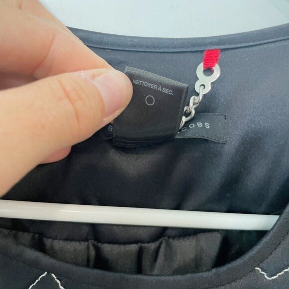 Marc by Marc Jacobs Quilted Silk Jacket Black Metallic 8 Lined One Button Box - Picture 5 of 7